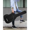 imageDonner 36 Inch Acoustic Guitar Case 04 Inch Thick Padding Sponge 600D Ripstop Waterproof Nylon Soft Guitar Gig Bag with 3 Pockets and Back Hanger Loop Black39 inch5mm Thick
