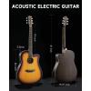 imageDonner 41Inch Acoustic Electric Guitar Kit for Beginners Full Size with Capo Picks Tuner Strings Strap  BlackSunburst