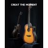 imageDonner 41Inch Acoustic Electric Guitar Kit for Beginners Full Size with Capo Picks Tuner Strings Strap  BlackSunburst