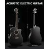 imageDonner 41Inch Acoustic Electric Guitar Kit for Beginners Full Size with Capo Picks Tuner Strings Strap  Blackblack