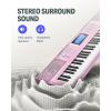 imageDonner 61 Key Keyboard Piano Electric Piano Keyboard Kit with 249 Voices 249 Rhythms  Includes Piano Stand Stool Microphone Gift for Beginners Black DEK610SPink Kit