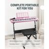imageDonner 61 Key Keyboard Piano Electric Piano Keyboard Kit with 249 Voices 249 Rhythms  Includes Piano Stand Stool Microphone Gift for Beginners Black DEK610SPink Kit