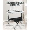 imageDonner 61 Key Keyboard Piano Electric Piano Keyboard Kit with 249 Voices 249 Rhythms  Includes Piano Stand Stool Microphone Gift for Beginners Black DEK610SWhite Kit