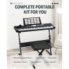imageDonner 61 Key Keyboard Piano Electric Piano Keyboard Kit with 249 Voices 249 Rhythms  Includes Piano Stand Stool Microphone Gift for Beginners Black DEK610SBlack Kit