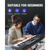 imageDonner 61 Key Keyboard Piano Electric Piano Keyboard Kit with 249 Voices 249 Rhythms  Includes Piano Stand Stool Microphone Gift for Beginners Black DEK610SBlack Kit