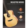 imageDonner Acoustic Guitar for Beginner Adult 36 Dreadnought 34 Size Black Guitar Bundle Package Kit Travel Spruce Wood With Gig Bag Capo Tuner Strap String Guitar Picks DAG1MBDAT110DNatural