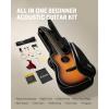 imageDonner Acoustic Guitar for Beginner Adult Full Size Cutaway Acustica Guitarra Bundle Kit with Free Online Lesson Bag Strap Tuner Capo Pickguard String Pick Right Hand 41Sunburst DAG1CSDAD160CSSunburst