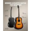 imageDonner Acoustic Guitar for Beginner Adult Full Size Cutaway Acustica Guitarra Bundle Kit with Free Online Lesson Bag Strap Tuner Capo Pickguard String Pick Right Hand 41Sunburst DAG1CSDAD160CSSunburst