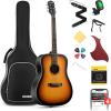 imageDonner Acoustic Guitar for Beginner Adult Full Size Cutaway Acustica Guitarra Bundle Kit with Free Online Lesson Bag Strap Tuner Capo Pickguard String Pick Right Hand 41Sunburst DAG1CSDAD160CSSunburst