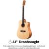imageDonner Acoustic Guitar for Beginner Adult Full Size Cutaway Acustica Guitarra Bundle Kit with Free Online Lesson Bag Strap Tuner Capo Pickguard String Pick Right Hand 41Sunburst DAG1CSDAD160CSbeige