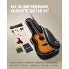 imageDonner Acoustic Guitar for Beginner Adult Full Size Cutaway Acustica Guitarra Bundle Kit with Free Online Lesson Bag Strap Tuner Capo Pickguard String Pick Right Hand 41Sunburst DAG1CSDAD160CSSunburst