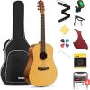 imageDonner Acoustic Guitar for Beginner Adult Full Size Cutaway Acustica Guitarra Bundle Kit with Free Online Lesson Bag Strap Tuner Capo Pickguard String Pick Right Hand 41Sunburst DAG1CSDAD160CSNatural