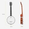 imageDonner Banjolele 4 String Banjo Ukulele kit Stringed Musical Instruments for Adult Beginner with Banjo Tuners Gig Bag Picks Skeleton 23 Inch SapeleConcert Size