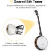 imageDonner Banjolele 4 String Banjo Ukulele kit Stringed Musical Instruments for Adult Beginner with Banjo Tuners Gig Bag Picks Skeleton 23 Inch SapeleLarge Size
