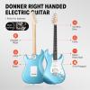 imageDonner DST100S 39 Inch Full Size Electric Guitar Kit Solid Body Sunburst Beginner Starter with Amplifier Bag Capo Strap String Tuner Cable PicksLake Blue