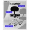 imageDonner Drum Throne with Backrest Heavy Duty Hydraulic Drum Stool Height Adjustable Motorcycle Style Drum Seat Saddle Drum Throne for Adults Drummers Black