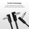 imageDonner Flat Patch Cables for Guitar Effect Pedal 6 Inch Save Space Clear Sound 14quot TS Right Angle 6 Packs12 Inch