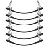imageDonner Flat Patch Cables for Guitar Effect Pedal 6 Inch Save Space Clear Sound 14quot TS Right Angle 6 Packs6 Inch