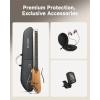 imageDonner HUSH I Guitar For Travel  Portable UltraLight and Quiet Performance Headless AcousticElectric Guitar Maple Body with Removable Frames Gig Bag and AccessoriesNatrual