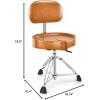 imageDonner Heavy Duty Drum Throne Motorcycle Style Drum Stool Widened Drum Seat with Upgraded Materials Height Adjustable Padded Drum Chair Double Braced198 x 155 x 98