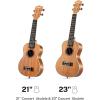 imageDonner Soprano Ukulele Mahogany 21 inch Ukelele Beginner Kit Online Lesson Gig Bag Strap Nylon String Tuner Picks Cloth DUS1 Ukalalee Set Christmas GiftBrown