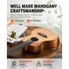 imageDonner Soprano Ukulele Mahogany 21 inch Ukelele Beginner Kit Online Lesson Gig Bag Strap Nylon String Tuner Picks Cloth DUS1 Ukalalee Set Christmas GiftMahogany