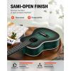imageDonner Soprano Ukulele Mahogany 21 inch Ukelele Beginner Kit Online Lesson Gig Bag Strap Nylon String Tuner Picks Cloth DUS1 Ukalalee Set Christmas GiftDrak Green