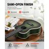 imageDonner Soprano Ukulele Mahogany 21 inch Ukelele Beginner Kit Online Lesson Gig Bag Strap Nylon String Tuner Picks Cloth DUS1 Ukalalee Set Christmas GiftGreen