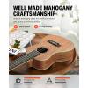 imageDonner Soprano Ukulele Mahogany 21 inch Ukelele Beginner Kit Online Lesson Gig Bag Strap Nylon String Tuner Picks Cloth DUS1 Ukalalee Set Christmas GiftBrown