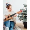 imageDonner Soprano Ukulele Mahogany 21 inch Ukelele Beginner Kit Online Lesson Gig Bag Strap Nylon String Tuner Picks Cloth DUS1 Ukalalee Set Christmas GiftBrown