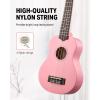 imageDonner Soprano Ukulele for Beginners 21 Inch Ukelele Starter Bundle Kit with Free Online Lessons Bag Strap String Tuner Picks Cloth Ukalalee Yukalalee BlackPink