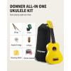 imageDonner Soprano Ukulele for Beginners 21 Inch Ukelele Starter Bundle Kit with Free Online Lessons Bag Strap String Tuner Picks Cloth Ukalalee Yukalalee BlackYellow