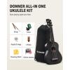 imageDonner Soprano Ukulele for Beginners 21 Inch Ukelele Starter Bundle Kit with Free Online Lessons Bag Strap String Tuner Picks Cloth Ukalalee Yukalalee BlackBlack