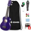 imageDonner Soprano Ukulele for Beginners 21 Inch Ukelele Starter Bundle Kit with Free Online Lessons Bag Strap String Tuner Picks Cloth Ukalalee Yukalalee BlackPurple