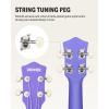 imageDonner Soprano Ukulele for Beginners 21 Inch Ukelele Starter Bundle Kit with Free Online Lessons Bag Strap String Tuner Picks Cloth Ukalalee Yukalalee BlackPurple