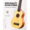 imageDonner Soprano Ukulele for Beginners 21 Inch Ukelele Starter Bundle Kit with Free Online Lessons Bag Strap String Tuner Picks Cloth Ukalalee Yukalalee BlackNatural