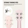 imageDonner Soprano Ukulele for Beginners 21 Inch Ukelele Starter Bundle Kit with Free Online Lessons Bag Strap String Tuner Picks Cloth Ukalalee Yukalalee BlackLight Pink