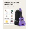 imageDonner Soprano Ukulele for Beginners 21 Inch Ukelele Starter Bundle Kit with Free Online Lessons Bag Strap String Tuner Picks Cloth Ukalalee Yukalalee BlackPurple