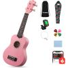 imageDonner Soprano Ukulele for Beginners 21 Inch Ukelele Starter Bundle Kit with Free Online Lessons Bag Strap String Tuner Picks Cloth Ukalalee Yukalalee BlackPink