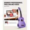 imageDonner Soprano Ukulele for Beginners 21 Inch Ukelele Starter Bundle Kit with Free Online Lessons Bag Strap String Tuner Picks Cloth Ukalalee Yukalalee BlackPurple