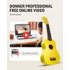 imageDonner Soprano Ukulele for Beginners 21 Inch Ukelele Starter Bundle Kit with Free Online Lessons Bag Strap String Tuner Picks Cloth Ukalalee Yukalalee BlackYellow
