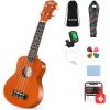 imageDonner Soprano Ukulele for Beginners 21 Inch Ukelele Starter Bundle Kit with Free Online Lessons Bag Strap String Tuner Picks Cloth Ukalalee Yukalalee BlackOrange
