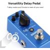 imageDonner Wave Delay Pedal for Electric Guitar Digital ampamp Analog Warm Delay 2 Modes Guitar Effect Pedal for Pedalboards True BypassBlue Digital Delay