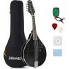 imageDonner A Style Mandolin Instrument Sunburst Beginner Adult Acoustic Mandolin Musical Instrument Mahogany 8 String Bundle With Tuner String Bag Guitar PicksDML1Black