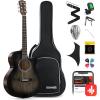 imageDonner Acoustic Guitar for Beginner Adult 36 Dreadnought 34 Size Black Guitar Bundle Package Kit Travel Spruce Wood With Gig Bag Capo Tuner Strap String Guitar Picks DAG1MBDAT110DBlack Brown