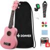 imageDonner Soprano Ukulele for Beginners 21 Inch Ukelele Starter Bundle Kit with Free Online Lessons Bag Strap String Tuner Picks Cloth Ukalalee Yukalalee BlackPink