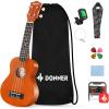 imageDonner Soprano Ukulele for Beginners 21 Inch Ukelele Starter Bundle Kit with Free Online Lessons Bag Strap String Tuner Picks Cloth Ukalalee Yukalalee BlackOrange