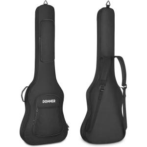 imageDonner 36 Inch Acoustic Guitar Case 04 Inch Thick Padding Sponge 600D Ripstop Waterproof Nylon Soft Guitar Gig Bag with 3 Pockets and Back Hanger Loop Black47 inch10mm Thick