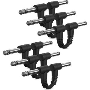 imageDonner 6 Inch Guitar Patch Cable Guitar Effect Pedal Cables Black 6 PackBlack