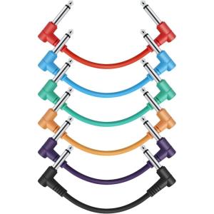 imageDonner 6 Inch Guitar Patch Cable Guitar Effect Pedal Cables Black 6 PackMulticolored